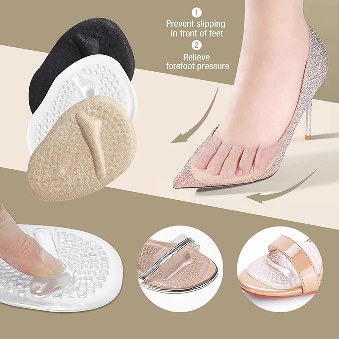 Ashoesert Metatasral Pads Ball of Foot Cushions  Heel Inserts for Women Shoes Relieve Foot Pian Heel Grips Liners Shoe Pads for Loose Shoe  Blisters - Image 5